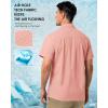 image33000ft Mens UPF 50 UV Short Sleeve Hiking Fishing Shirt Quick Dry Cooling PFG Sun Protection Shirt for Travel SafariPink
