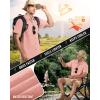 image33000ft Mens UPF 50 UV Short Sleeve Hiking Fishing Shirt Quick Dry Cooling PFG Sun Protection Shirt for Travel SafariPink