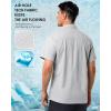 image33000ft Mens UPF 50 UV Short Sleeve Hiking Fishing Shirt Quick Dry Cooling PFG Sun Protection Shirt for Travel SafariSilver Grey