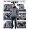 image33000ft Mens Waterproof Jacket Insulated Warm 3in1 Ski Snow Winter Coat Windproof Softshell Fleece RaincoatDark Gray