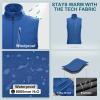 image33000ft Mens Windproof Lightweight Golf Vest Outerwear with Pockets Softshell Sleeveless Jacket for Running Hiking SportsAzure