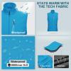 image33000ft Mens Windproof Lightweight Golf Vest Outerwear with Pockets Softshell Sleeveless Jacket for Running Hiking SportsBright Blue