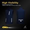 image33000ft Mens Windproof Lightweight Golf Vest Outerwear with Pockets Softshell Sleeveless Jacket for Running Hiking SportsDeep Blue