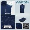 image33000ft Mens Windproof Lightweight Golf Vest Outerwear with Pockets Softshell Sleeveless Jacket for Running Hiking SportsDeep Blue
