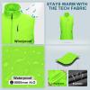 image33000ft Mens Windproof Lightweight Golf Vest Outerwear with Pockets Softshell Sleeveless Jacket for Running Hiking SportsFluorescent Green