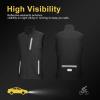 image33000ft Mens Windproof Lightweight Golf Vest Outerwear with Pockets Softshell Sleeveless Jacket for Running Hiking SportsGrey