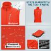 image33000ft Mens Windproof Lightweight Golf Vest Outerwear with Pockets Softshell Sleeveless Jacket for Running Hiking SportsTangerine