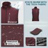image33000ft Mens Windproof Lightweight Golf Vest Outerwear with Pockets Softshell Sleeveless Jacket for Running Hiking SportsWine