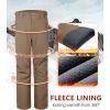 image33000ft Mens Winter Snow Ski Fleece Lined Pants Warm Waterproof Softshell Insulated for Snowboard Outdoor Work HikingLight Brown