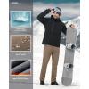 image33000ft Mens Winter Snow Ski Fleece Lined Pants Warm Waterproof Softshell Insulated for Snowboard Outdoor Work HikingLight Brown