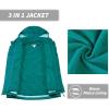 image33000ft Womens 3 in 1 Hooded Waterproof Coat Winter Ski Hiking Rain Jacket Softshell Fleece Lined Raincoat WindbreakerGreen