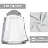 image33000ft Womens 3 in 1 Hooded Waterproof Coat Winter Ski Hiking Rain Jacket Softshell Fleece Lined Raincoat WindbreakerGrey