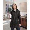 image33000ft Womens Long Puffer Jacket with Hood Lightweight Warm Puffy Quilted Winter CoatsBlack Matte