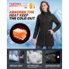 image33000ft Womens Long Puffer Jacket with Hood Lightweight Warm Puffy Quilted Winter CoatsBlack Matte