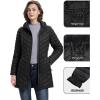 image33000ft Womens Long Puffer Jacket with Hood Lightweight Warm Puffy Quilted Winter CoatsBlack Matte