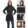 image33000ft Womens Long Puffer Jacket with Hood Lightweight Warm Puffy Quilted Winter CoatsBlack Matte