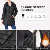 image33000ft Womens Long Puffer Jacket with Hood Lightweight Warm Puffy Quilted Winter CoatsBlack Shiny