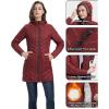 image33000ft Womens Long Puffer Jacket with Hood Lightweight Warm Puffy Quilted Winter CoatsBurgundy