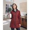 image33000ft Womens Long Puffer Jacket with Hood Lightweight Warm Puffy Quilted Winter CoatsBurgundy
