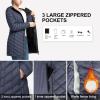 image33000ft Womens Long Puffer Jacket with Hood Lightweight Warm Puffy Quilted Winter CoatsGray Heather