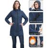 image33000ft Womens Long Puffer Jacket with Hood Lightweight Warm Puffy Quilted Winter CoatsNavy