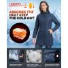 image33000ft Womens Long Puffer Jacket with Hood Lightweight Warm Puffy Quilted Winter CoatsNavy