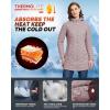 image33000ft Womens Long Puffer Jacket with Hood Lightweight Warm Puffy Quilted Winter CoatsPink