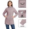 image33000ft Womens Long Puffer Jacket with Hood Lightweight Warm Puffy Quilted Winter CoatsPink