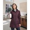 image33000ft Womens Long Puffer Jacket with Hood Lightweight Warm Puffy Quilted Winter CoatsPlum