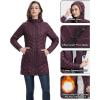 image33000ft Womens Long Puffer Jacket with Hood Lightweight Warm Puffy Quilted Winter CoatsPlum
