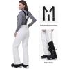 image33000ft Womens Snow Bibs Waterproof Insulated Snow Pants with Fleece Lined Windproof Ski Pants Overalls for SnowboardWhite