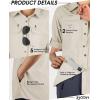 image33000ft Womens UPF 50 UV Sun Protection Shirt Cool Quick Dry Long Sleeve Outdoor Fishing Hiking Safari Travel ShirtLight Khaki