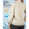 image33000ft Womens UPF 50 UV Sun Protection Shirt Cool Quick Dry Long Sleeve Outdoor Fishing Hiking Safari Travel ShirtLight Khaki