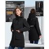 image33000ft Womens Waterproof Insulated Coats with Hood Long Thicken Warm Winter Coats Raincoat Windproof Parka Jacket SkiBlack