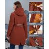 image33000ft Womens Waterproof Insulated Coats with Hood Long Thicken Warm Winter Coats Raincoat Windproof Parka Jacket SkiCherry Red