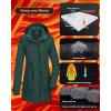 image33000ft Womens Waterproof Insulated Coats with Hood Long Thicken Warm Winter Coats Raincoat Windproof Parka Jacket SkiDark Green