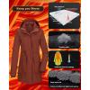 image33000ft Womens Waterproof Insulated Coats with Hood Long Thicken Warm Winter Coats Raincoat Windproof Parka Jacket SkiRed