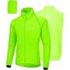 image33000ft Mens Cycling Jacket Long Sleeve Waterproof Running Bike Vest Outerwear Reflective Windproof Sleeveless JacketGreen