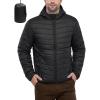 image33000ft Mens Lightweight Packable Insulated Puffer Winter Jacket with Hood WaterResistant Down Alternative Puffy CoatBlack