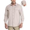 image33000ft Mens Long Sleeve Sun Protection Shirt UPF 50 UV Quick Dry Cooling Fishing Shirts for Travel Safari Camping HikingFossil