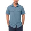 image33000ft Mens UPF 50 UV Short Sleeve Hiking Fishing Shirt Quick Dry Cooling PFG Sun Protection Shirt for Travel SafariOcean Blue