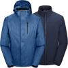 image33000ft Mens Waterproof Jacket Insulated Warm 3in1 Ski Snow Winter Coat Windproof Softshell Fleece RaincoatBlue