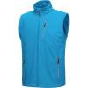 image33000ft Mens Windproof Lightweight Golf Vest Outerwear with Pockets Softshell Sleeveless Jacket for Running Hiking SportsBright Blue