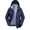 image33000ft Womens 3 in 1 Hooded Waterproof Coat Winter Ski Hiking Rain Jacket Softshell Fleece Lined Raincoat WindbreakerBlue
