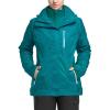 image33000ft Womens 3 in 1 Hooded Waterproof Coat Winter Ski Hiking Rain Jacket Softshell Fleece Lined Raincoat WindbreakerGreen