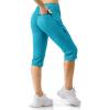 image33000ft Womens Capri Golf Pants Casual Quick Dry UPF 50 Lightweight Stretch Cargo Hiking Pants with PocketsAquamarine