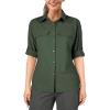 image33000ft Womens UPF 50 UV Sun Protection Shirt Cool Quick Dry Long Sleeve Outdoor Fishing Hiking Safari Travel ShirtArmy Green