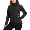 image33000ft Womens Waterproof Fleece Running Jacket Zip Up Athletic Winter Cold Weather Workout Cycling Track JacketsBlack