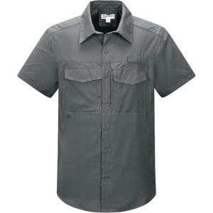 image33000ft Mens Fishing Shirts Lightweight Cool Quick Dry Sun Protection UV Short Sleeve Shirt for Casual Hiking Safari TravelGrey