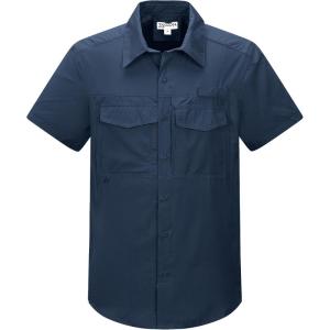 image33000ft Mens Fishing Shirts Lightweight Cool Quick Dry Sun Protection UV Short Sleeve Shirt for Casual Hiking Safari TravelNavy